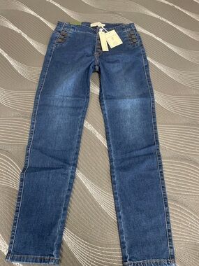 Girls' Dark Blue Denim Straight-Leg Jeans - Unbranded